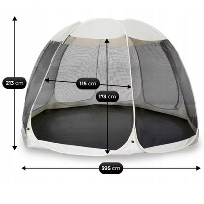 Havepavillon CAMA 395x395 cm Beige med Myggenet