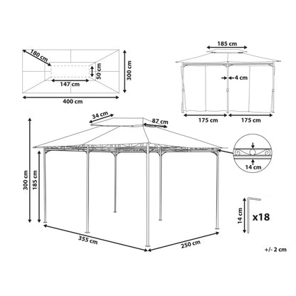 Havepavillon Colos 300x400 cm Stål