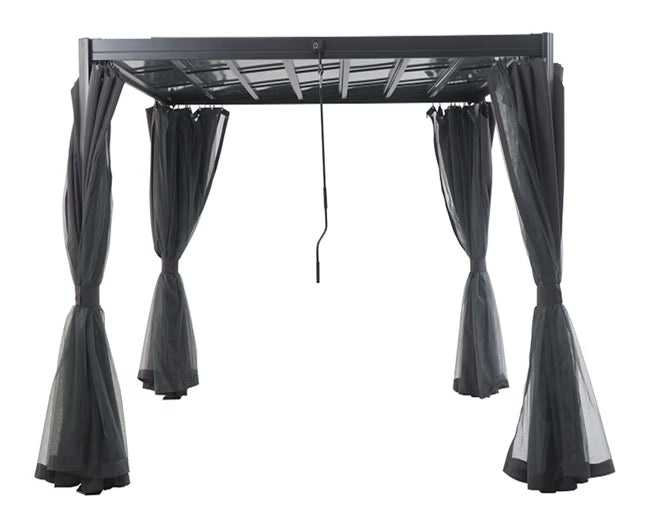 Havepavillon Florenz 300x300 cm Antracit med Myggenet