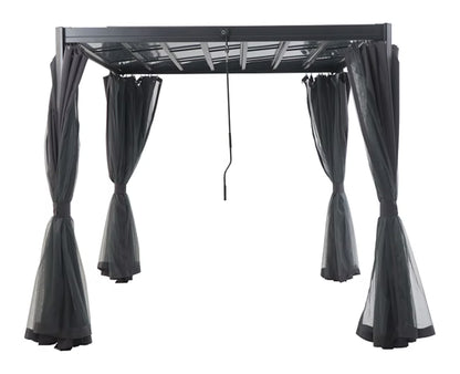 Havepavillon Florenz 300x300 cm Antracit med Myggenet