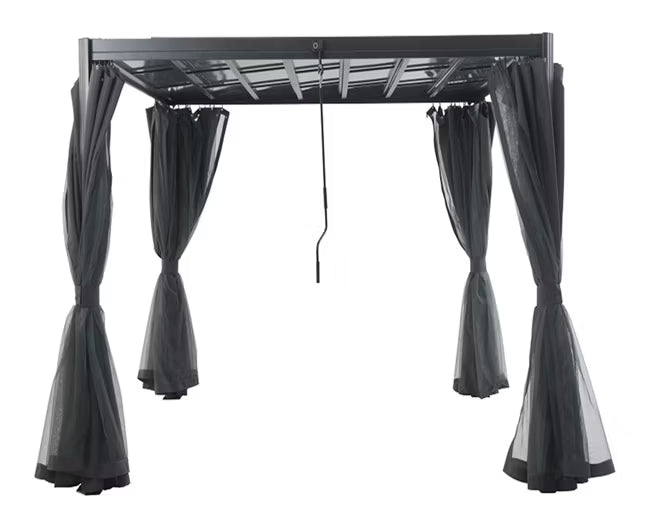 Havepavillon Florenz 300x300 cm Antracit med Myggenet