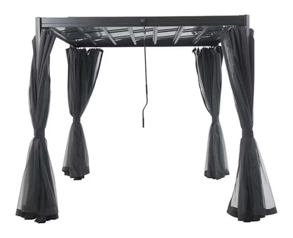 Havepavillon Florenz 300x300 cm Antracit med Myggenet