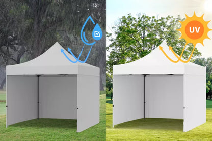 Havepavillon Foldbar 3x3 m Hvid med 3 Sider