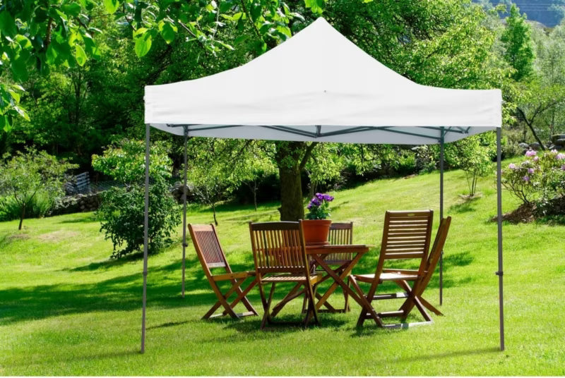 Havepavillon Foldbar 3x3 m Hvid med 3 Sider