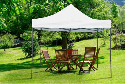 Havepavillon Foldbar 3x3 m Hvid med 3 Sider