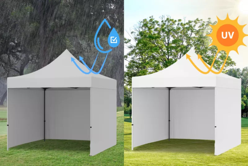 Havepavillon Foldbar 3x3 m Hvid med 3 Sider