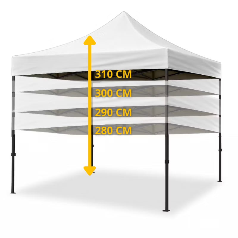 Havepavillon Foldbar 3x3 m Hvid med 3 Sider