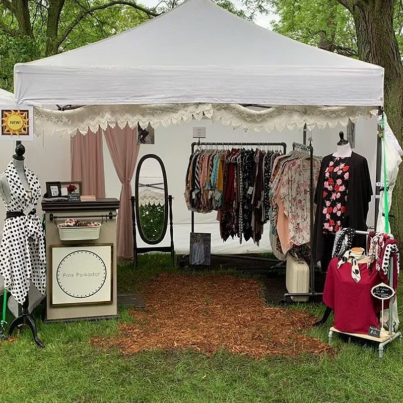 Havepavillon Foldbar 3x3 m Hvid med 3 Sider