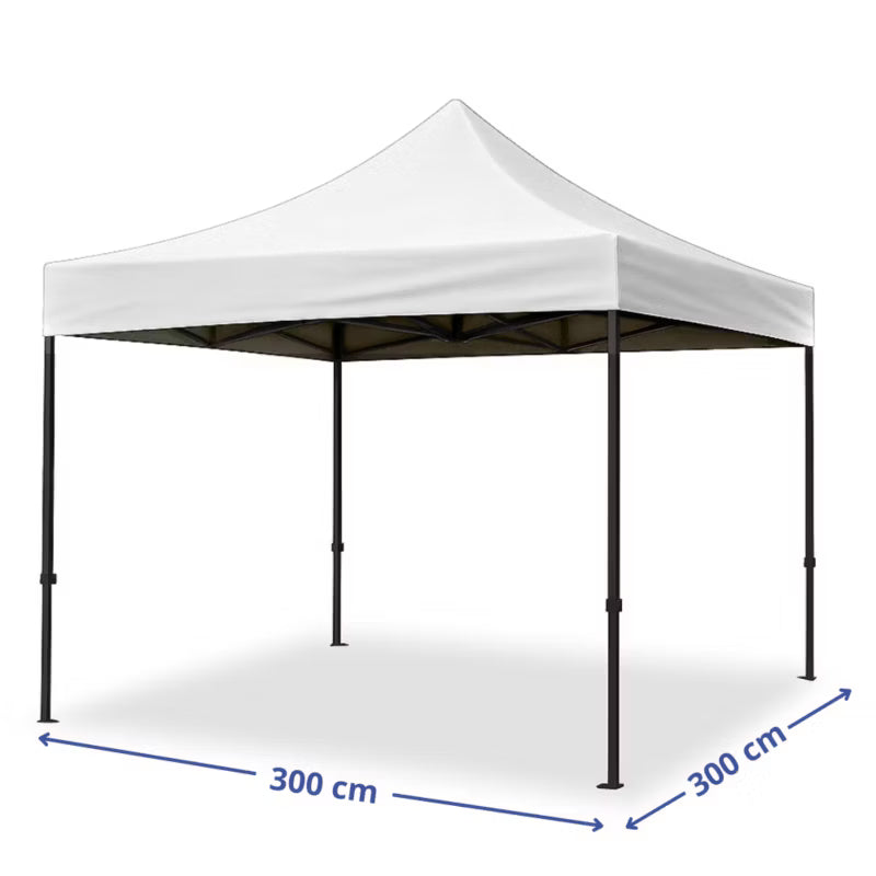 Havepavillon Foldbar 3x3 m Hvid med 3 Sider