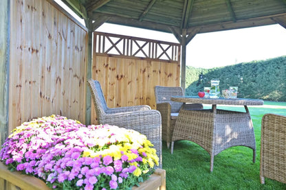 Havepavillon Hexagon 431x373 cm Grøn Fyrretræ
