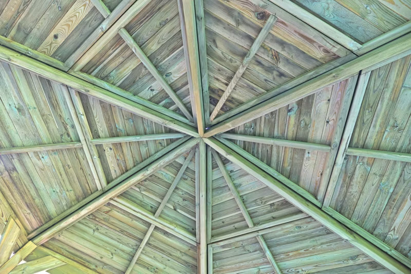 Havepavillon Hexagon 431x373 cm Grøn Fyrretræ