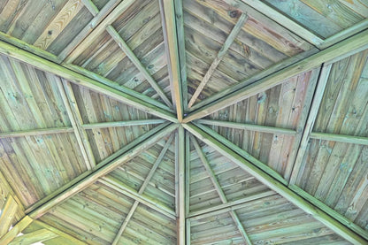 Havepavillon Hexagon 431x373 cm Grøn Fyrretræ