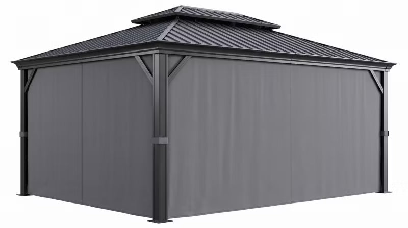 Havepavillon Margarita 365x485 cm Mørkegrå Ståltag