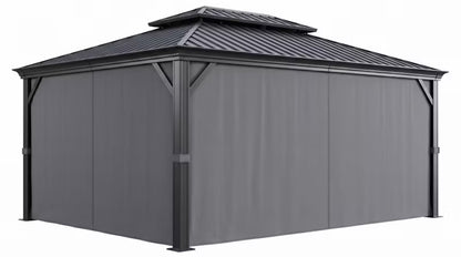 Havepavillon Margarita 365x485 cm Mørkegrå Ståltag