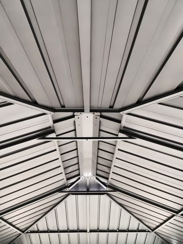 Havepavillon Margarita 365x485 cm Mørkegrå Ståltag