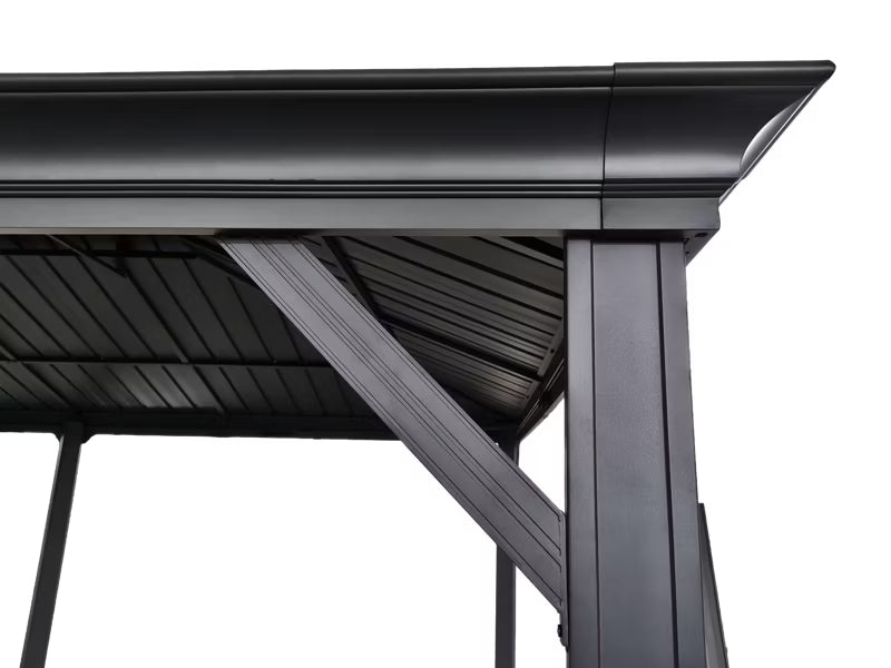 Havepavillon Margarita II 3,65x5,95 m Mørkegrå Ståltag