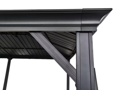 Havepavillon Margarita II 3,65x5,95 m Mørkegrå Ståltag