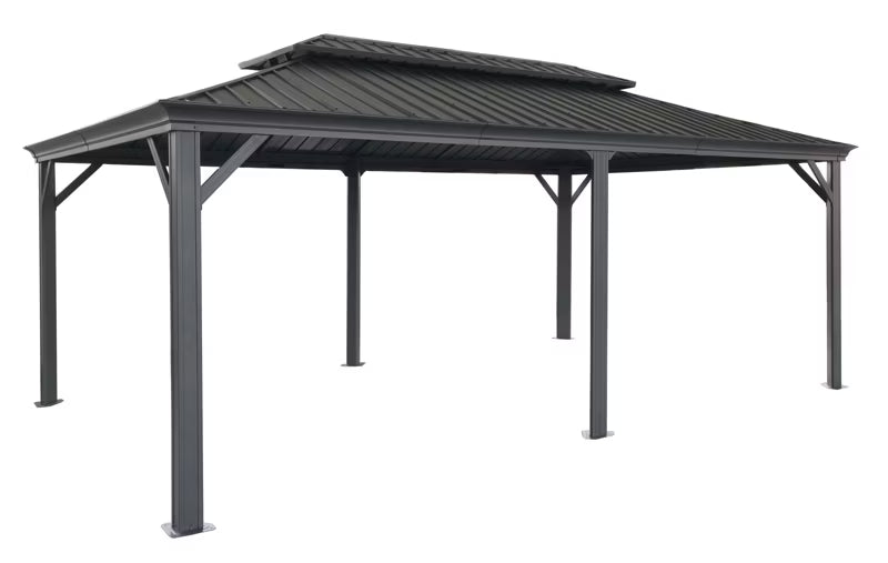 Havepavillon Margarita II 3,65x5,95 m Mørkegrå Ståltag