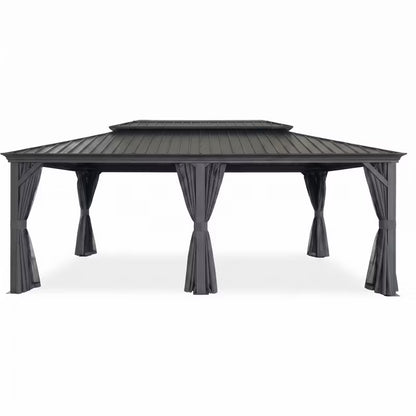 Havepavillon Margarita II 3,65x5,95 m Mørkegrå Ståltag