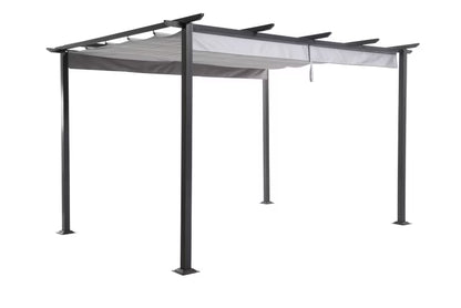 Havepavillon Moses 4x3 m Sort Stål og Aluminium