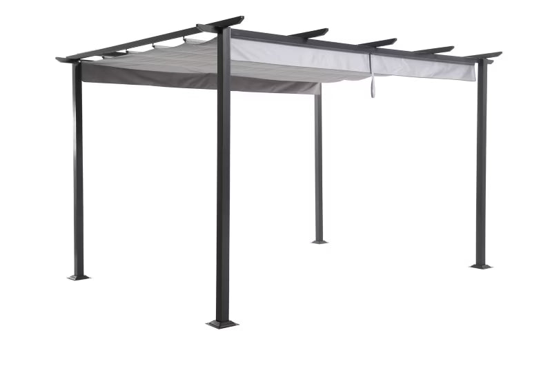 Havepavillon Moses 4x3 m Sort Stål og Aluminium