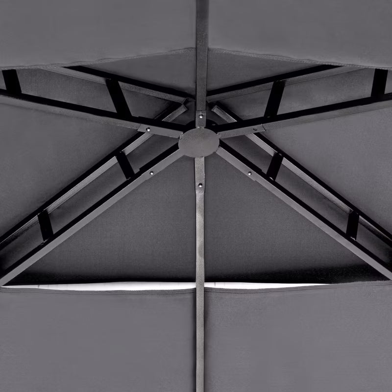 Havepavillon Naro 121x185 cm Grå Stål