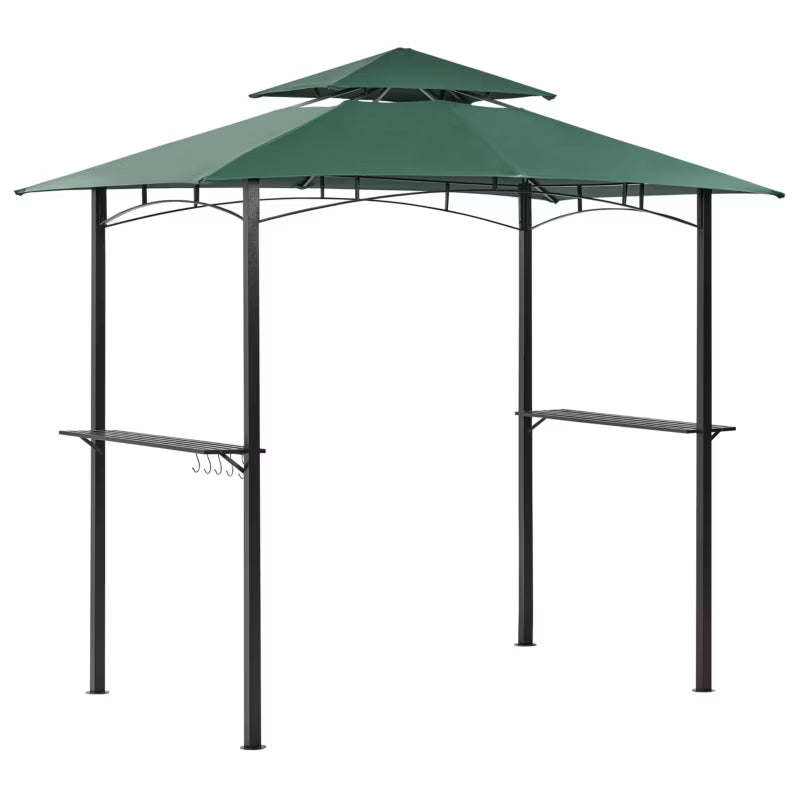 Havepavillon Naro 121x185 cm Mørkegrøn Stål
