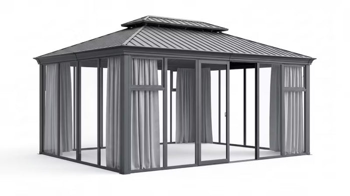 Havepavillon Orangeri 300x400 cm Antracitgrå
