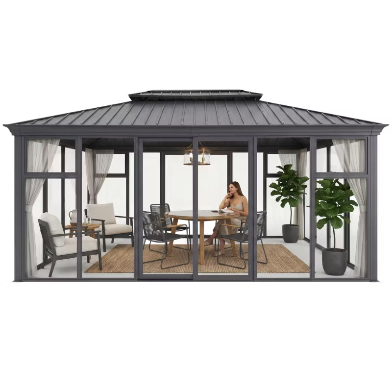 Havepavillon Orangeri 300x400 cm Antracitgrå