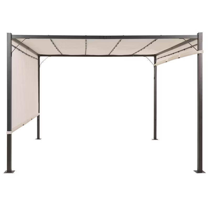Havepavillon Parga 310x310 cm Beige Stål med LED