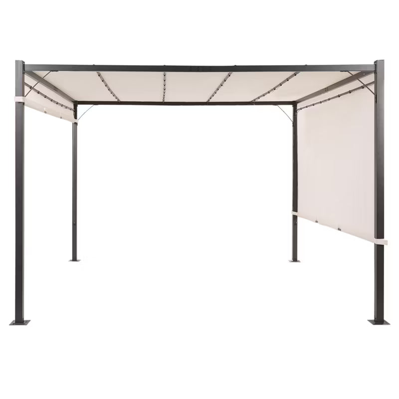 Havepavillon Parga 310x310 cm Beige Stål med LED