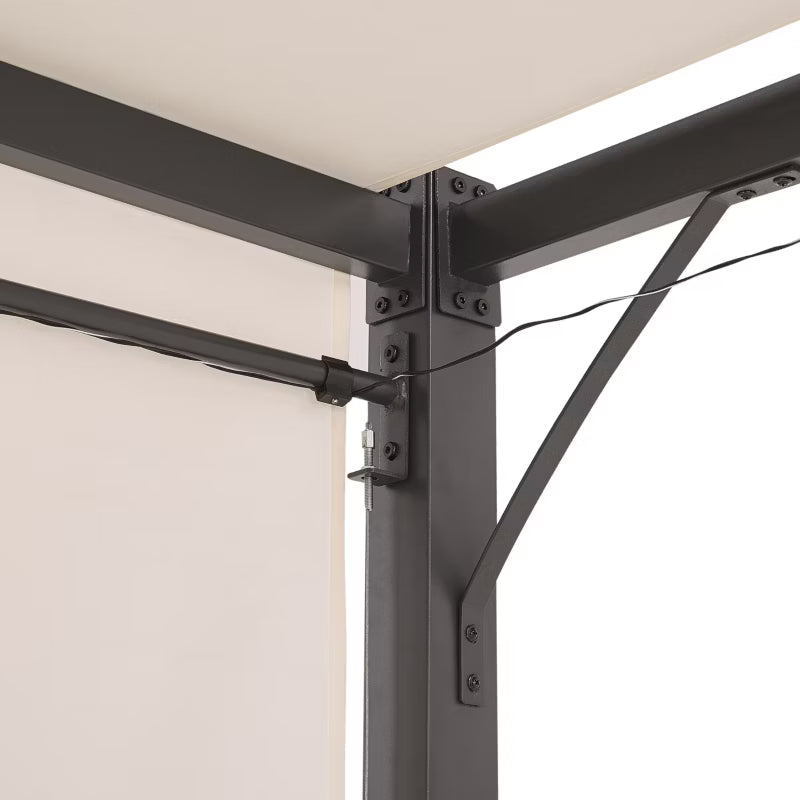 Havepavillon Parga 310x310 cm Beige Stål med LED