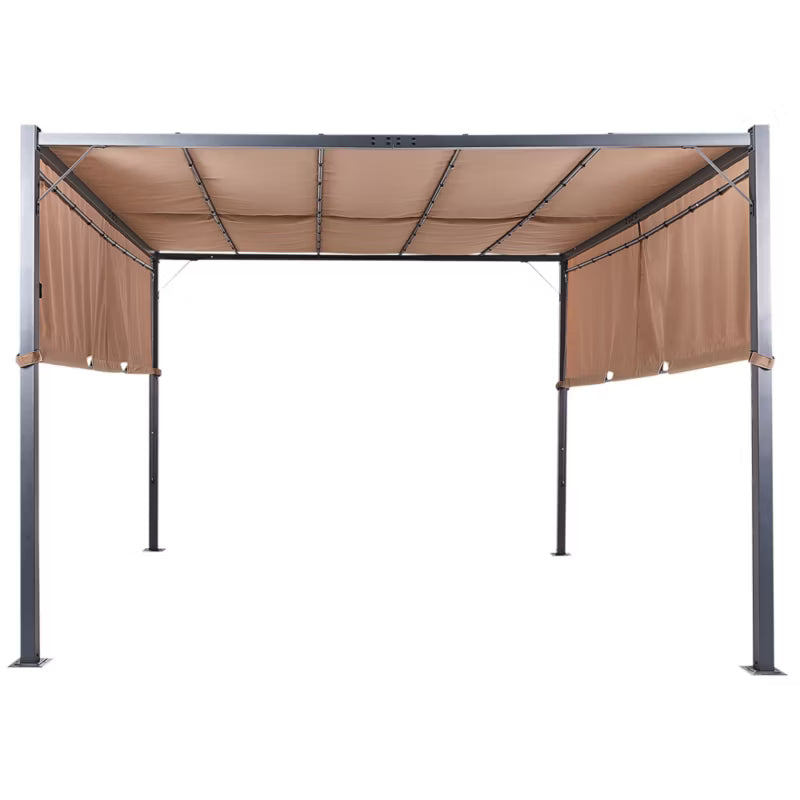 Havepavillon Parga 310x310 cm Brun med LED