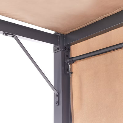 Havepavillon Parga 310x310 cm Brun med LED
