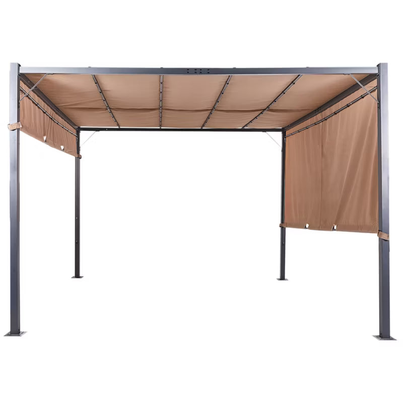 Havepavillon Parga 310x310 cm Brun med LED