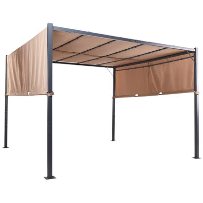 Havepavillon Parga 310x310 cm Brun med LED