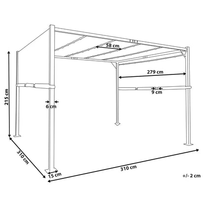Havepavillon Parga 310x310 cm med LED Lys