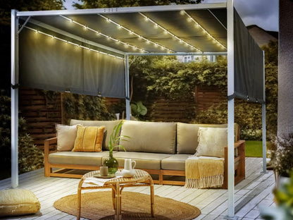 Havepavillon PARGA 310x310 cm med LED-Lys