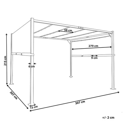 Havepavillon PARGA 310x310 cm med LED-Lys