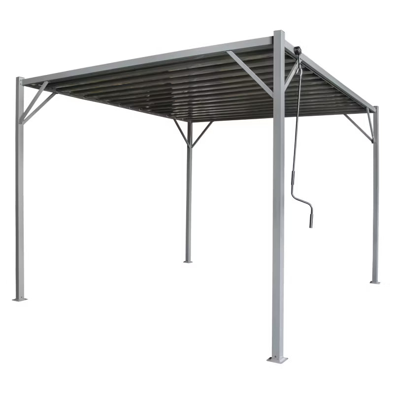 Havepavillon Pergola 3x3 m Grå Stål