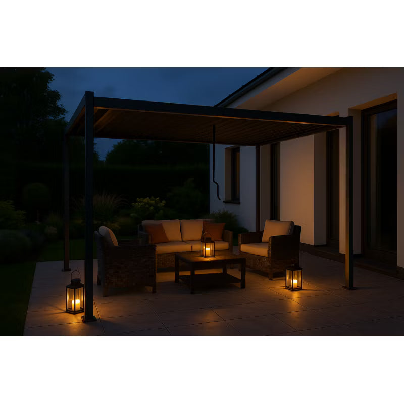 Havepavillon Pergola 3x3 m Grå Stål