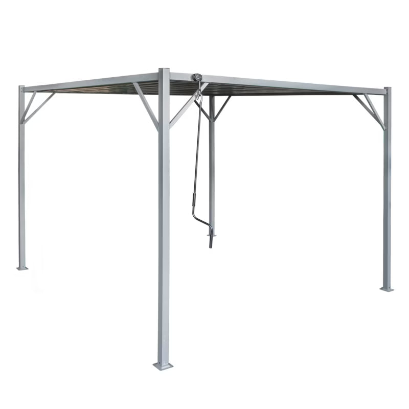 Havepavillon Pergola 3x3 m Grå Stål