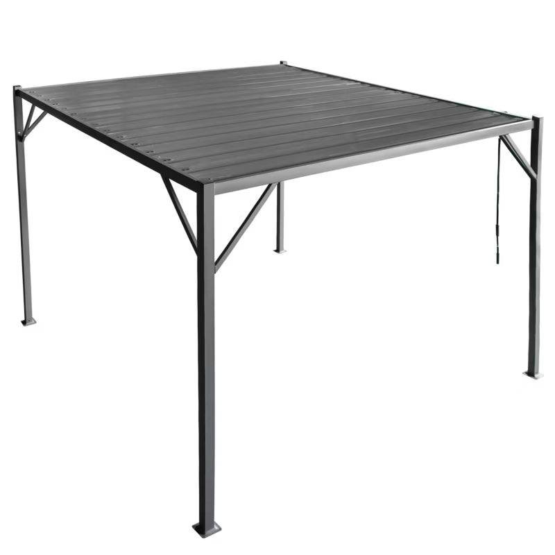 Havepavillon Pergola 3x3 m Grå Stål