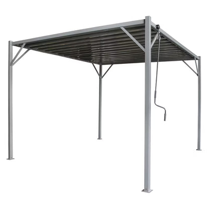 Havepavillon Pergola 3x4 m Grå Stål