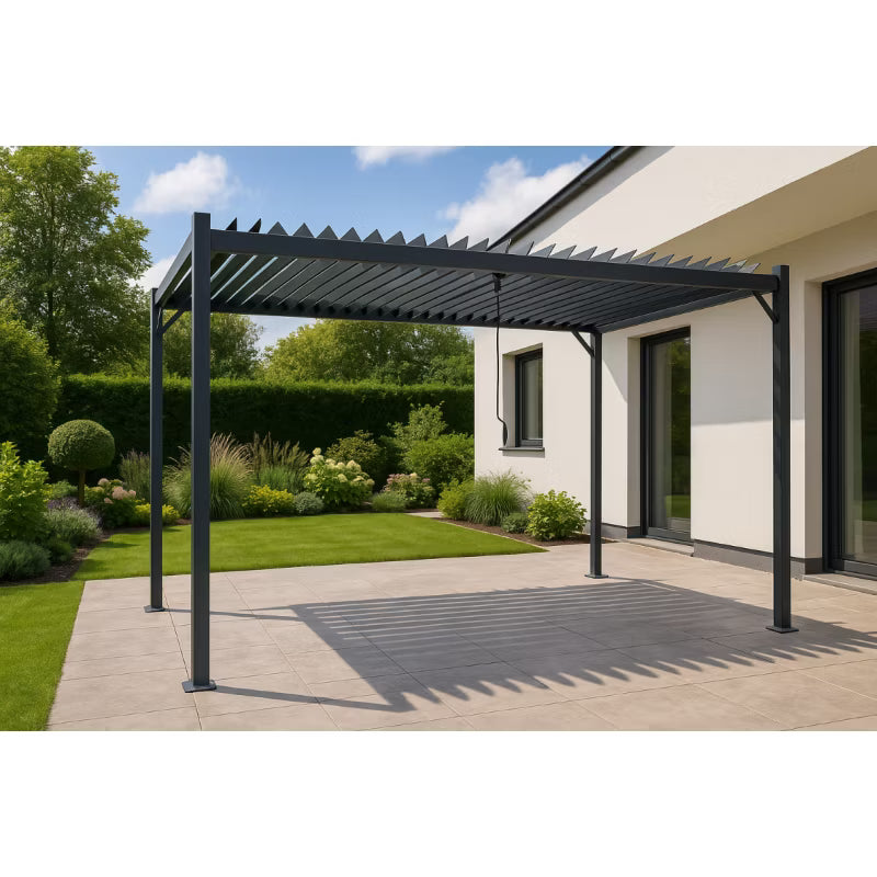 Havepavillon Pergola 3x4 m Grå Stål
