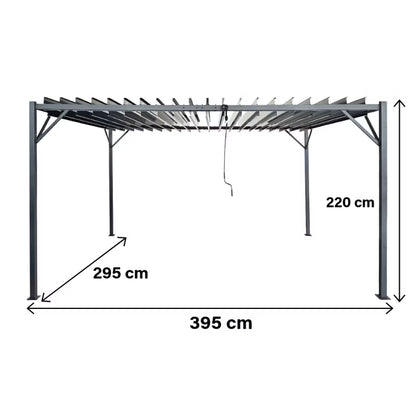 Havepavillon Pergola 3x4 m Grå Stål