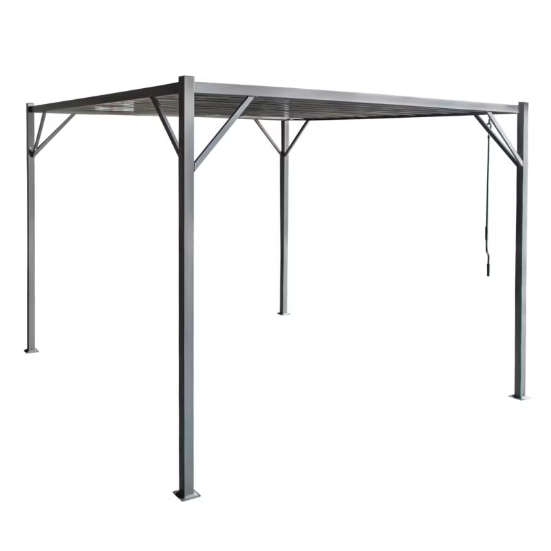 Havepavillon Pergola 3x4 m Grå Stål
