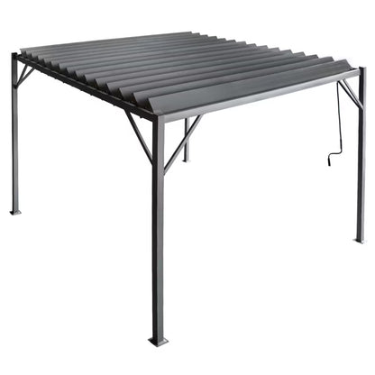 Havepavillon Pergola 3x4 m Grå Stål