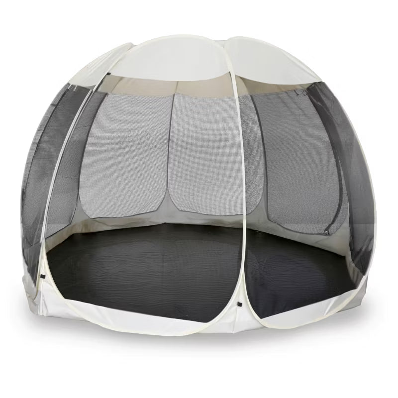 Havepavillon Rund 354 cm Beige med Myggenet