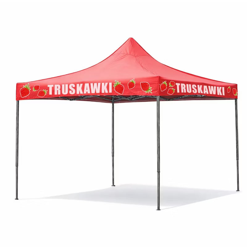Havepavillon S1.1 3x3 m Rød med 1 Sidevæg